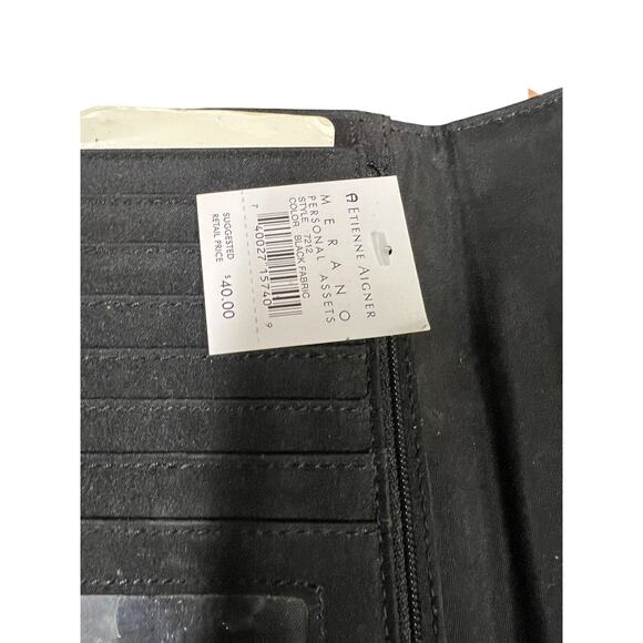 NWT Classiques Entier black leather wallet gold-tone clasp Billfold Logo - Picture 4 of 7